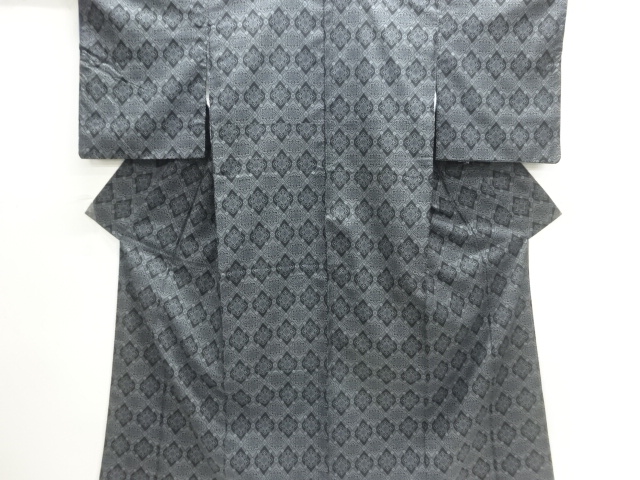 JAPANESE KIMONO / DENSHO TSUMUGI / NISHIJIN / WOVEN FLORAL CREST